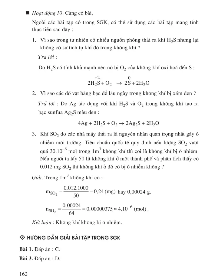 Bài 32 Hiđro sunfua - Lưu huỳnh đioxit - Lưu huỳnh trioxit
